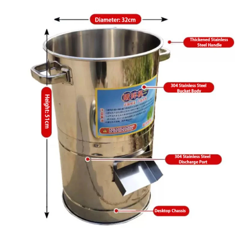 عالية الطاقة ترقية سطح المكتب الفولاذ المقاوم للصدأ متعددة الوظائف كسارة العشب لزراعة الدواجن قطاعة الخضراوات الكهربائية 220 فولت 750 واط #3