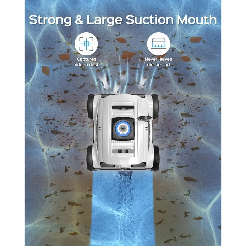 (2025 جديد) منظف حمام السباحة الآلي اللاسلكي WYBOT Osprey 300II، وقت تشغيل 130 دقيقة، مكنسة حمام السباحة مع شفط قوي بقدرة 45 وات
