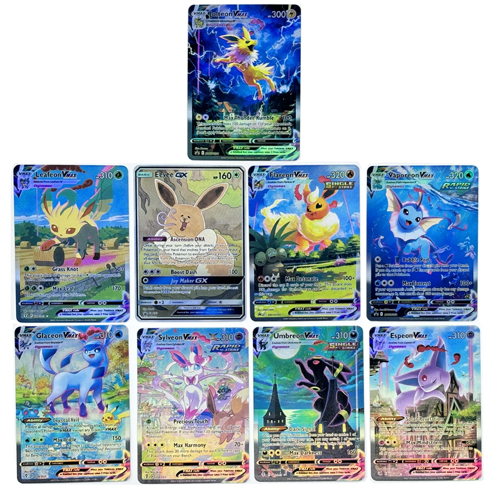 

9Pcs/set Diy Self Made 63X88Mm Pokemon Ptcg Collection Card Fairy Sun Moon Eevee Refraction Collection Card Gift Toys