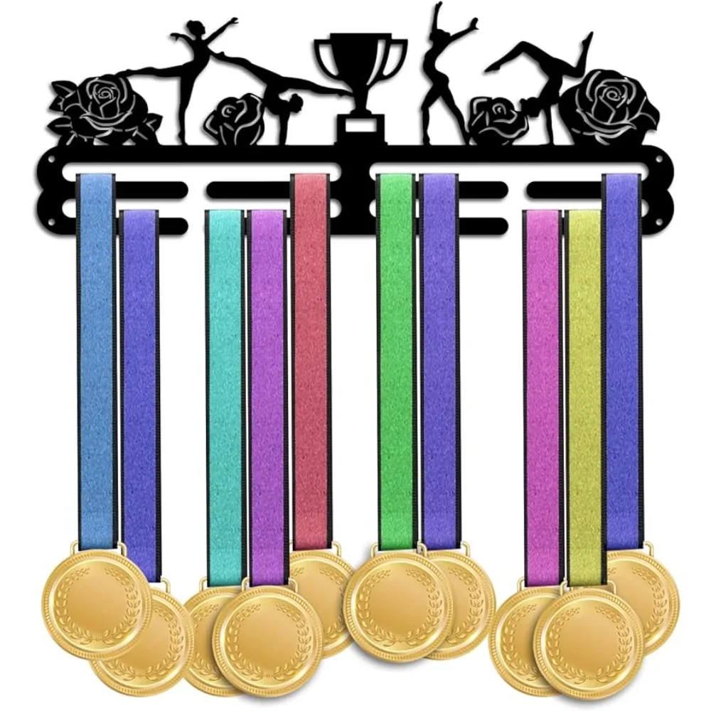 

Gymnastics Medal Holder Flower Medal Hanger Display Rack Wall Mount Hanger Decor Trophy Shelf Tiered Award Rack Award Ribbon