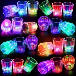 6-48Pcs LED Glowing Glasses Cup Light Up Shot Cup LED Flash Drinking Glasses Light Up Shot Glasses For Party Glow In The Dark