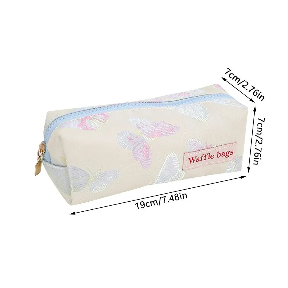 Astuccio per matite a forma di farfalla con piccoli fiori alla moda, scatola per cancelleria di grande capacità, borsa per cosmetici per forniture per ufficio scolastico