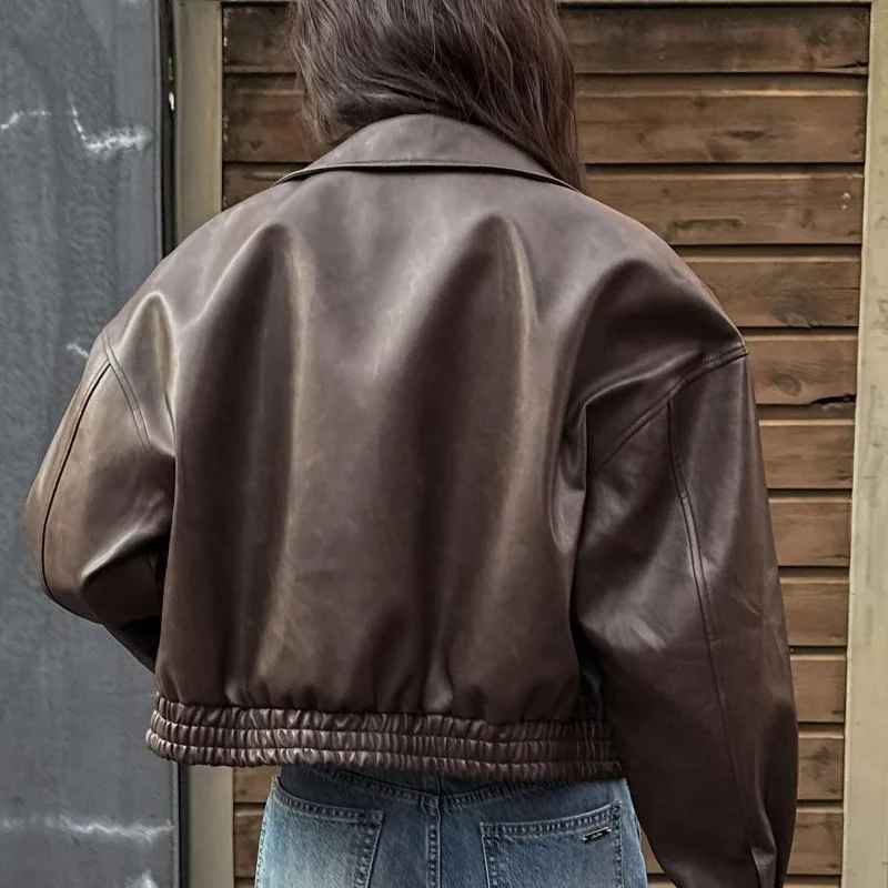 2026 New Women's Leather Jacket Biker Clothing PU Leather Coat Spring and Autumn Coat