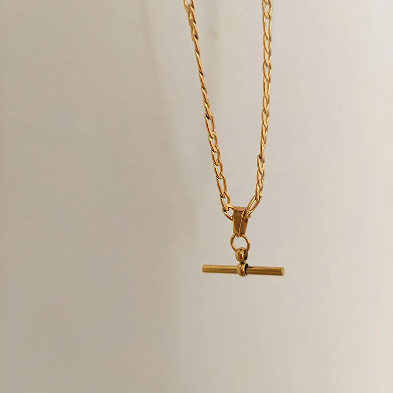 Женское ожерелье с подвеской из нержавеющей стали, в минималистическом стиле