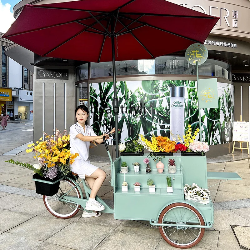 BBQ fried snack cart display rack, cart outdoor dining cart mobile shop car night market stall car