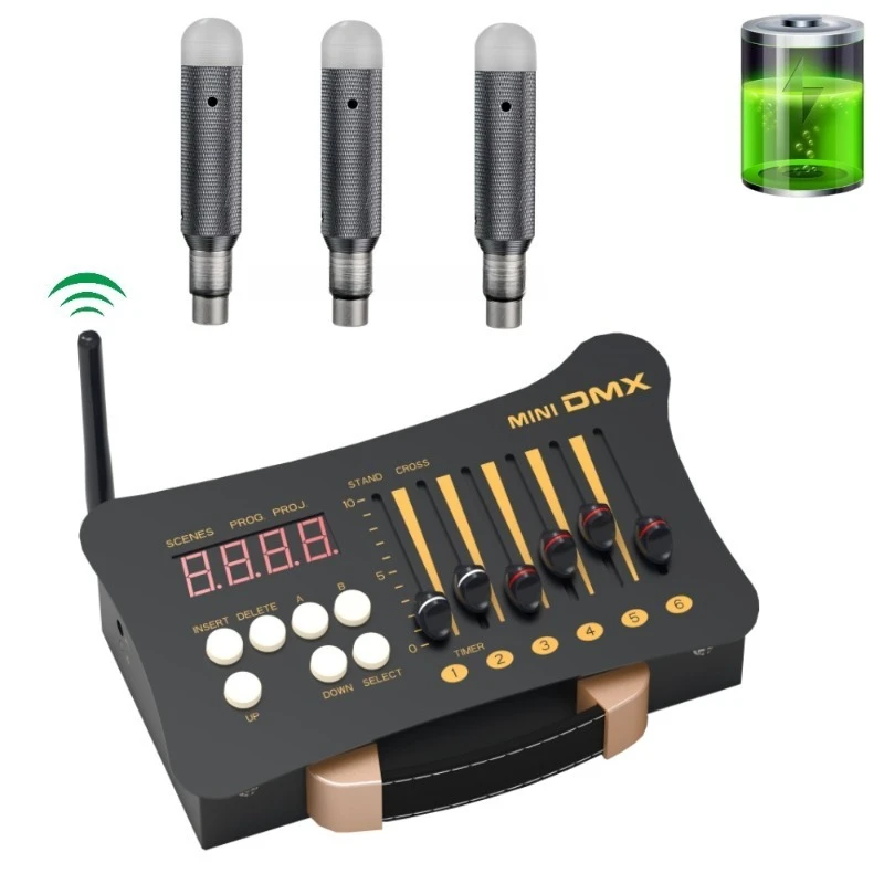 Wireless DMX512 Stage Light Controller Console 2.4G RF Transmission Dimmer Desk For LED Par Beam Moving Head Lamp