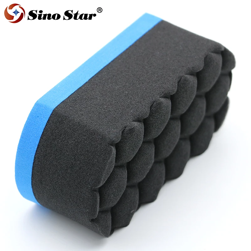 Car Detailing Blue Easier Grooves Waxing Foam Sponge Buff Hex-Logic Finishing Hand Applicator Pad Applies thin even coats