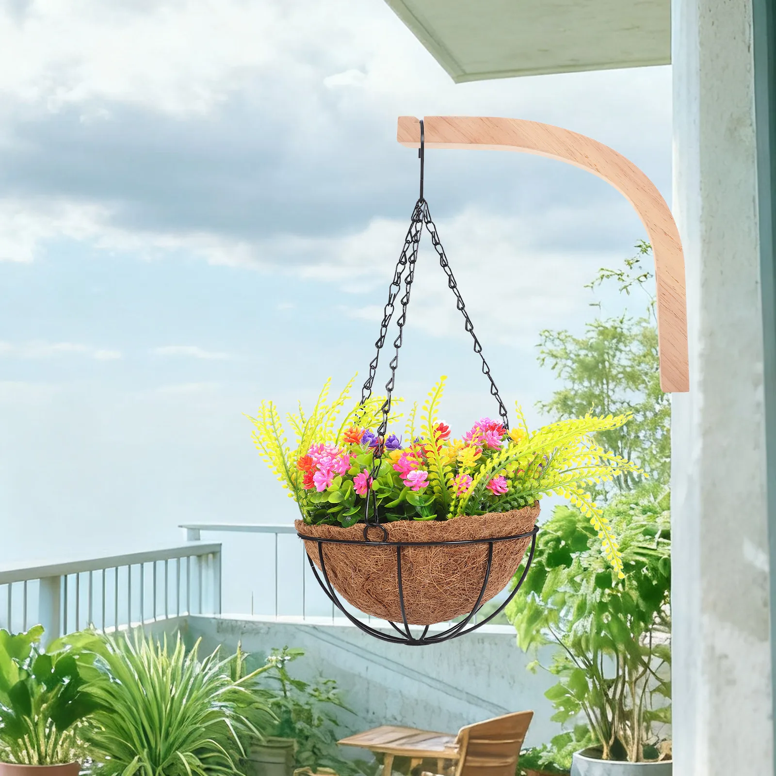 Wooden Wall Hook for Hanging Plants 9 Inch Indoor Decorative Plant Hanger Wall Mount Bracket Flower Pots Wind Chimes Balcony