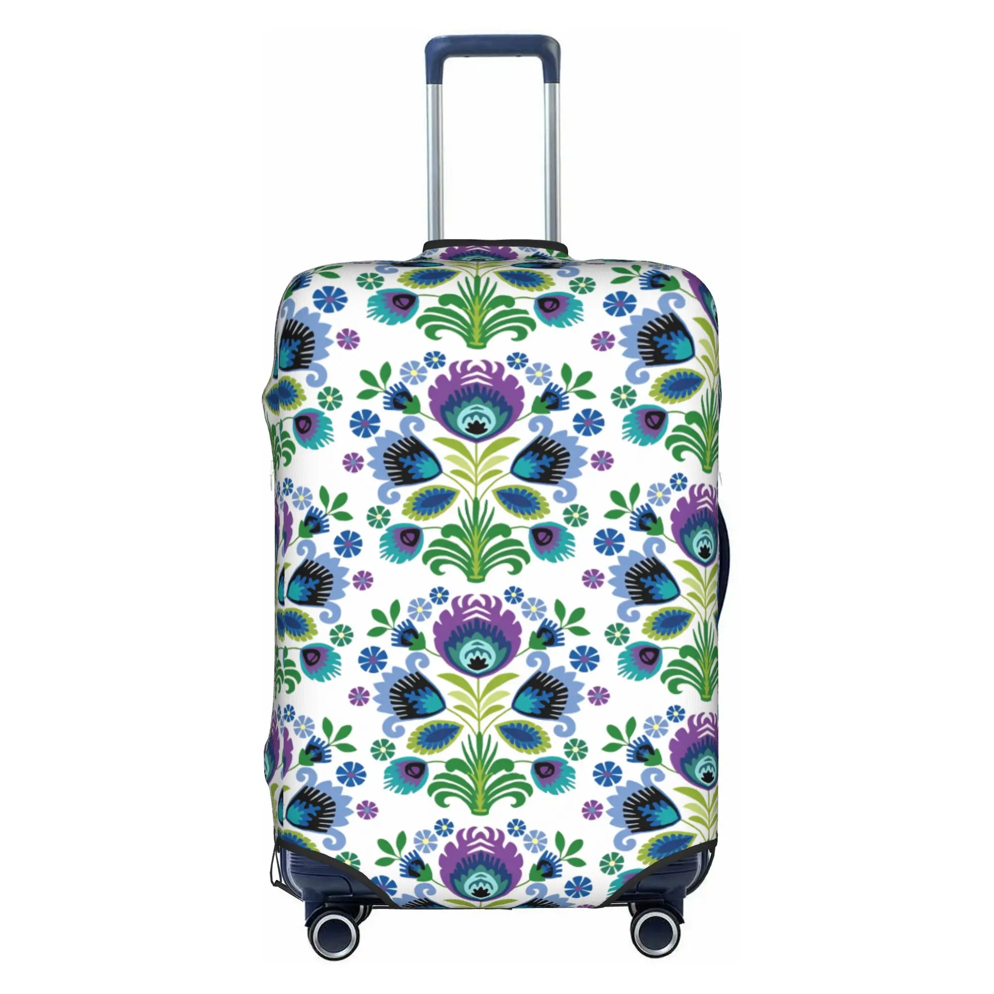 Poland Folk Flowers  Luggage Cover Elastic Polish Floral Art  Travel Suitcase Protective Covers Suit For 18-32 inch