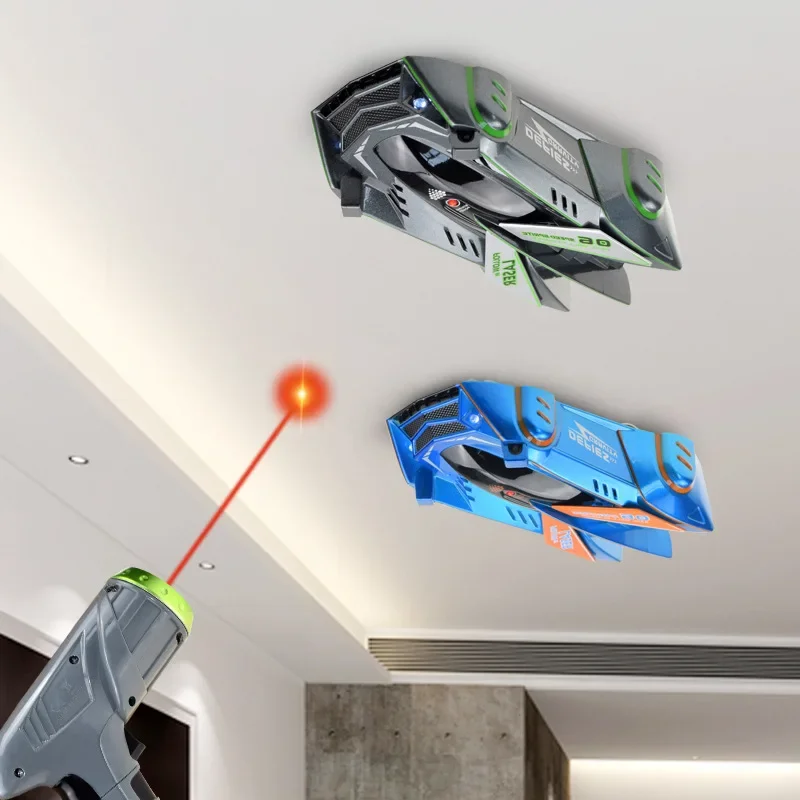 RC Car Stunt Infrared Laser Tracking Wall Ceiling Climbing Follow Light Remote Control Drift Car Electric Anti Gravity Car Toys