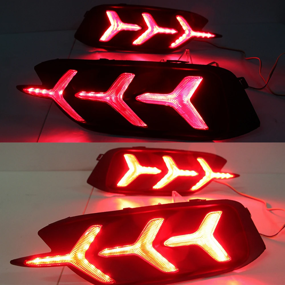 

1 Pair Led Reflector rear driving lights Taillight turn signal For Honda Civic 2016 2017 2018 Led Brake Lights rear bumper lamp