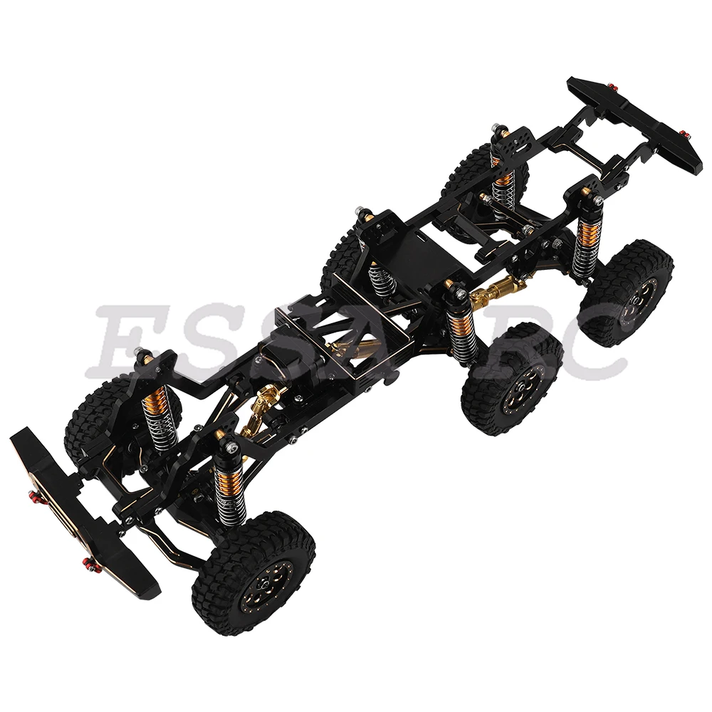 TRX4-M Mosiądz i metalowa rama podwozia samochodu RC 6x6 z przednimi środkowymi tylnymi osiami Skrzynia biegów DIY dla TRX4M 1/18 RC Crawler Części