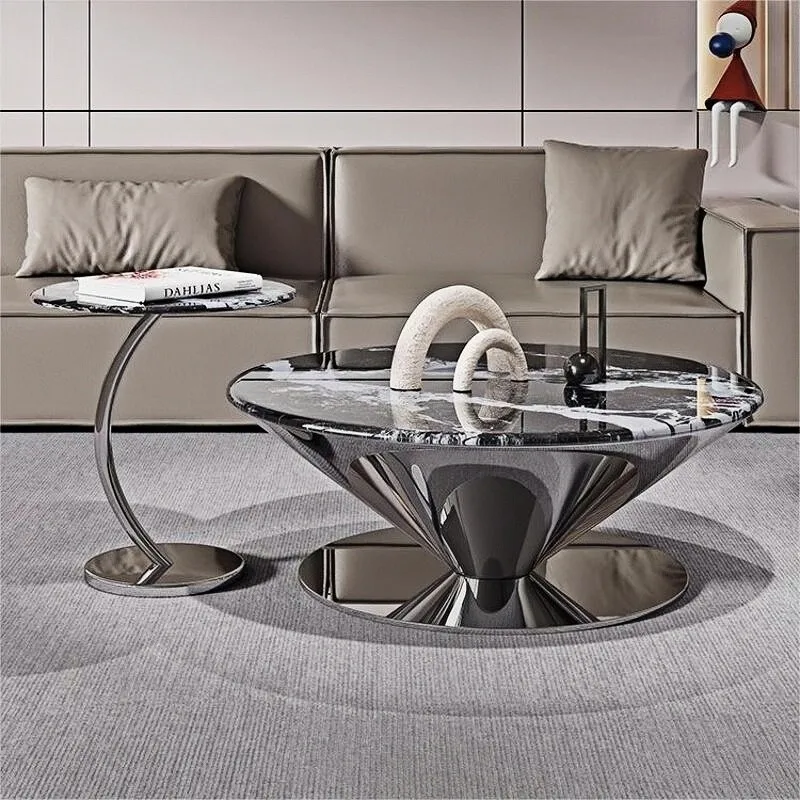 Table d'Appoint Ronde Transparente, Table Basse de Service Minimaliste, Meuble de Salon, Mobilier de Suite, Design Moderne sur Pied