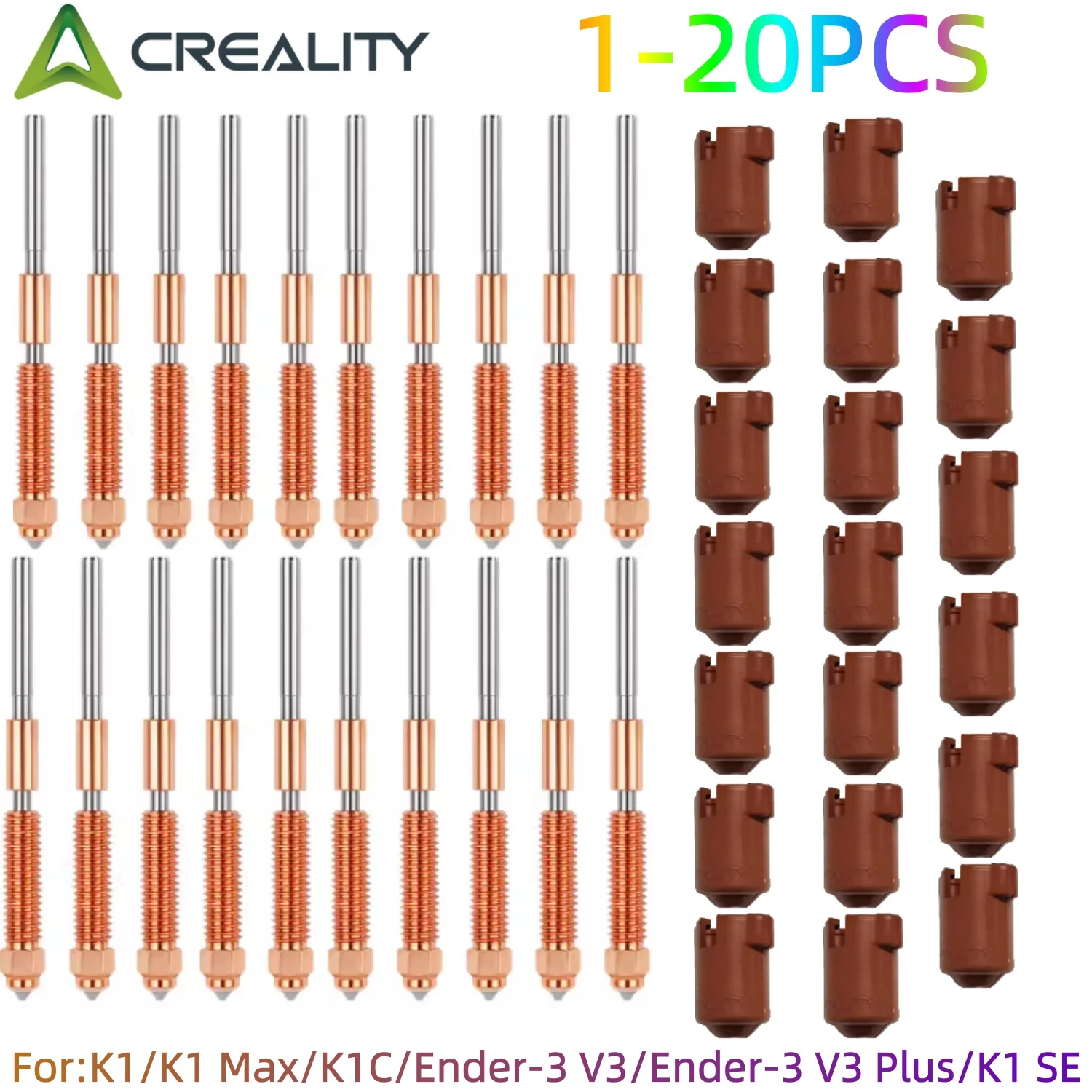 

Creality K1 SE Nozzle 0.2/0.4/0.6/0.8/1.0mm,K1CUnicorn Quick-Swap Nozzle For K1 SE/K1/K1 Max/Ender 3 V3/3 V3 Plus 3D Printers