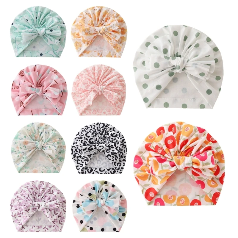 Baby Brimless Bows Hat Turban-Knot Hat Newborn Accessories 0-12M Infant Headwraps