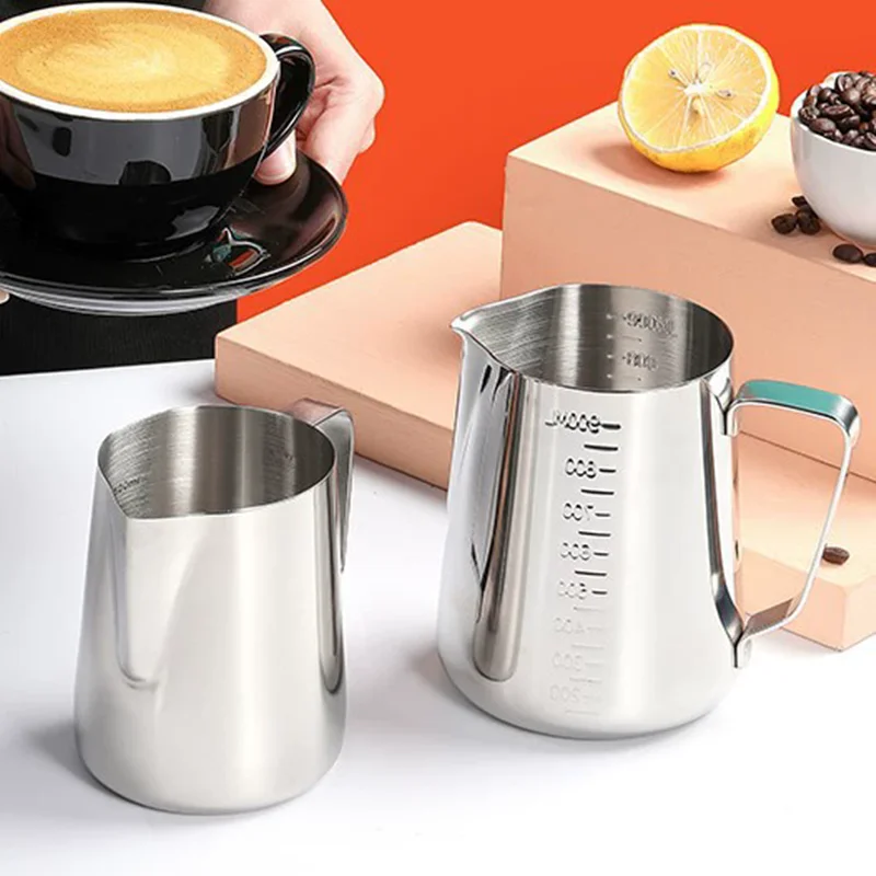 

Stainless Steel Milk Frothing Jug Silver Frother Coffee Latte Container Metal Pitcher Barista Cup Coffee Tool