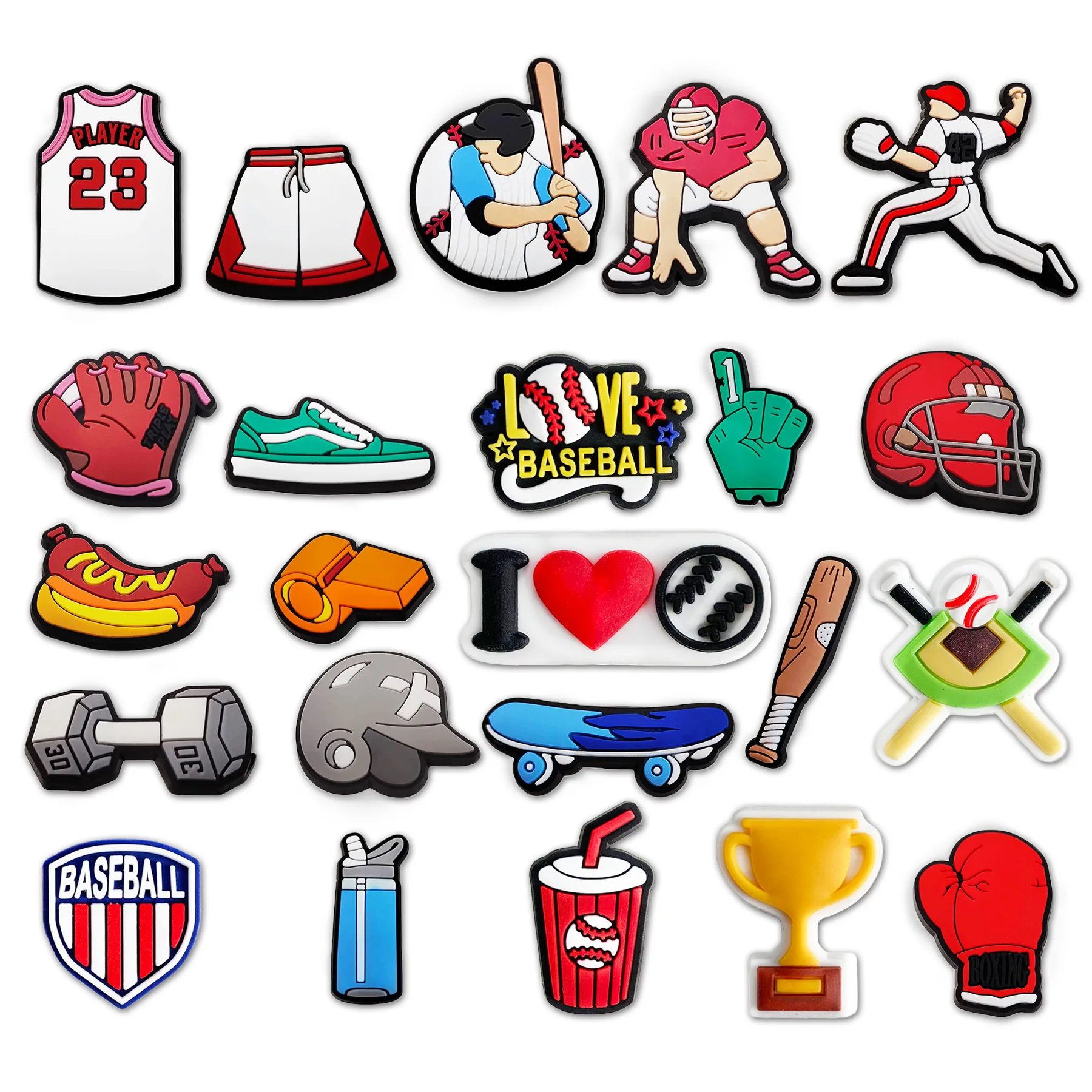 Nuevo1Uds.DezapatosdejuegodebéisboldePVC,dijesparaCrocs,zuecosDIY,decoracióndePinparaniños,accesoriosparazapatosvaqueros,regalosdeNavidadalpormayor-AliExpress322
