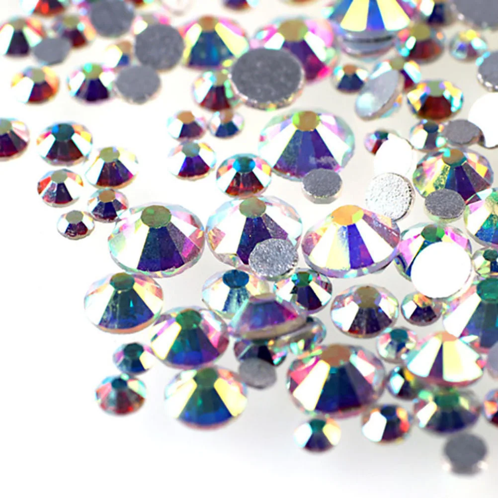 

1440Pcs 2.4mm Crystal Ab Round Rhinestones Nail Art Flat Back Decor Mixed Colors 3D Embellishment for Uv Gel Acrylic Nails Phone