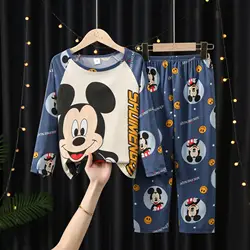 Classic Disney Children Pajama Sets Soft Breathable Comfortable Nightwear Set Vibrant Colors Trendy Indoor Clothes Autumn Winter