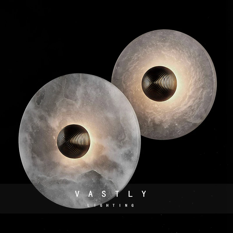 

Italian minimalist wall light personality marble design staircase light bedroom headboard living room decoration villa wall lamp