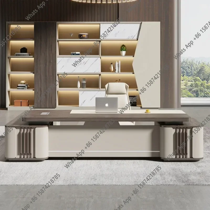 KK SmHigh Quality Boss Office Desk Luxury Storage Conference Modern European Work Corner Desks Drawers Accessories Bureau Furnit