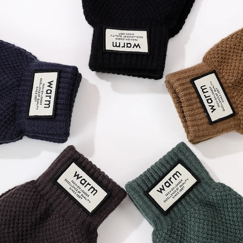 1 Pairs الرجال القفازات الشتاء سميكة الدافئة يندبروف الرياضة قفازات الكورية بسيطة تنوعا شاشة تعمل باللمس قفازات عالية الجودة #4