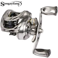Carrete de pesca Sougayilang Baitcast 7,2: 1 relación de engranaje arrastre máximo 8kg carrete de aluminio carrete BaitCasting para pesca en agua dulce y salada