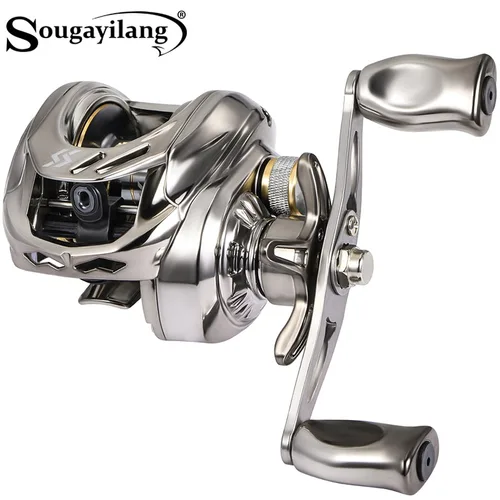 Carrete de pesca Sougayilang Baitcast 7,2: 1 relación de engranaje arrastre máximo 8kg carrete de aluminio carrete BaitCasting para pesca en agua dulce y salada