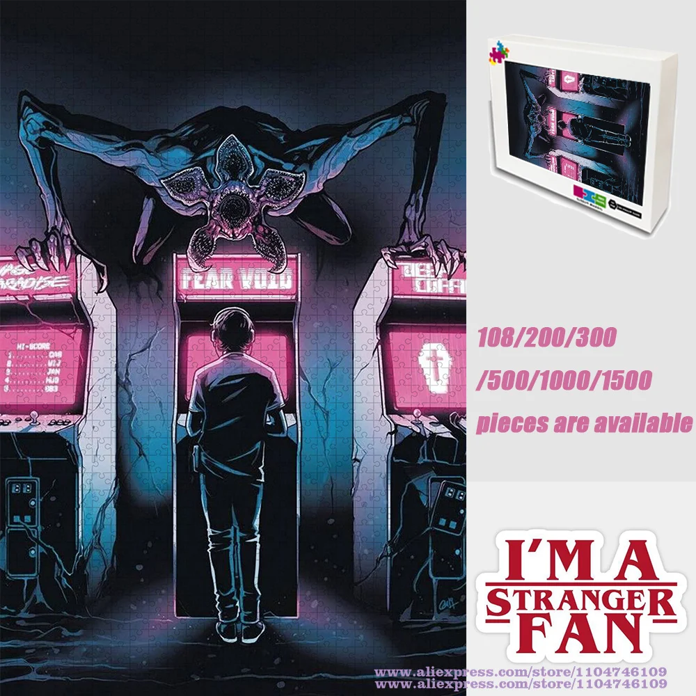 

Stranger Things Puzzle Jigsaw Demogorgons Puzzles 108/200/300/500/1000/1500Pcs Intelligence Puzzles for Adults Gift with Box