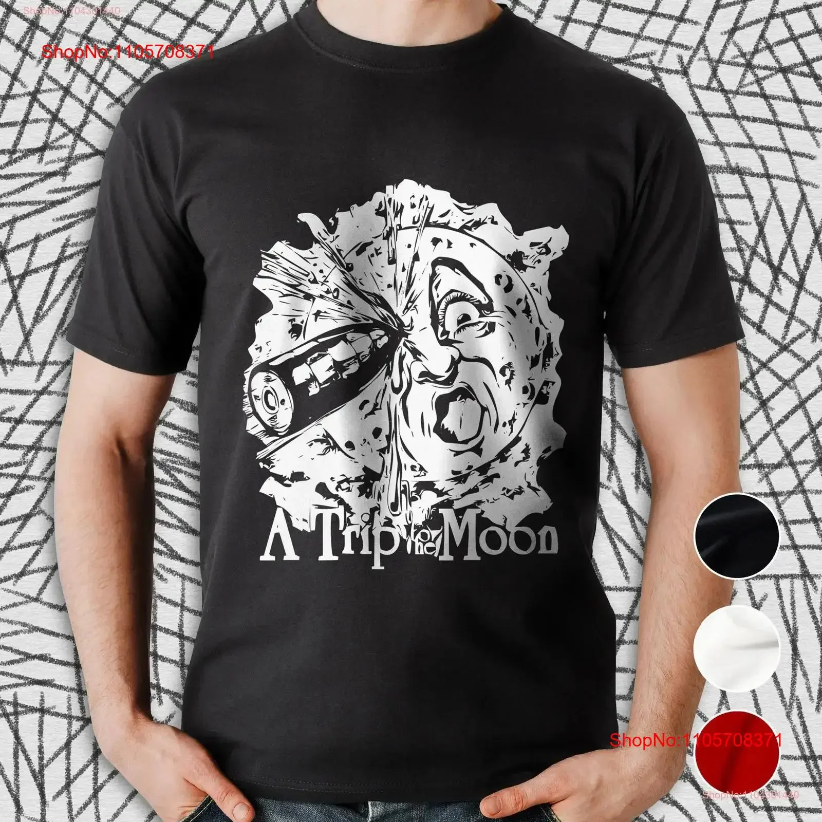 Camiseta con estampado de película 'A trip to the moon', regalo para cinefílicos, para amigos y familiares, para noches de cine, estilo vintage, lavado
