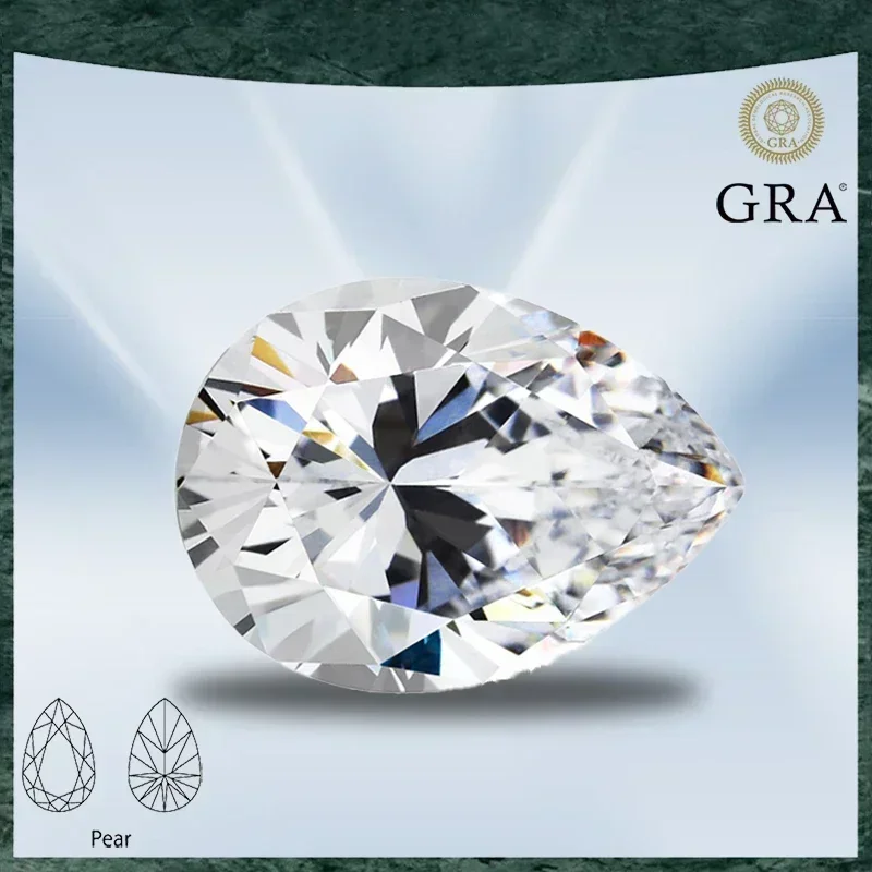 

Moissanite Stone Pear Shaped Loose Stone Top D VVS1 with GRA Certificate for Gemstone Charms Beads Top Jewelry Making Materials