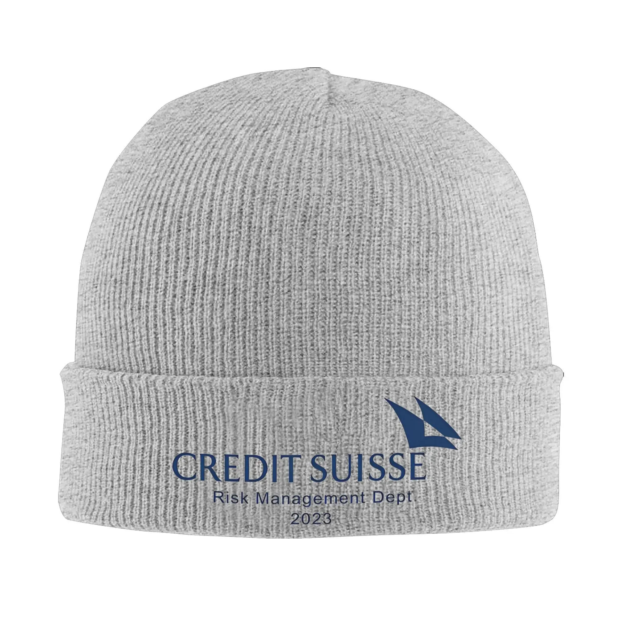 Credit Suisse Logo Knitted Hat Autumn Winter Skullies Beanies Risk Management Department Caps Female Male Acrylic Skullcap