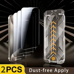 2Pcs Premium Tempered Glass Screen Protector For IPhone 16 15 14 Pro Max 11 12 13 Pro 16 15 14 Plus Dust-Free Easy Installation