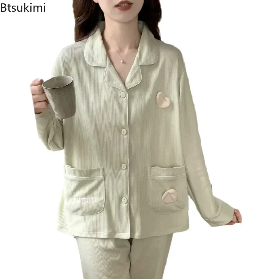 2025 Women's Summer 100% Cotton Yarn Pajama Sets Chinese Retro Style Short Sleeve Tops and Pants Set Homewear Sets Women Lounge