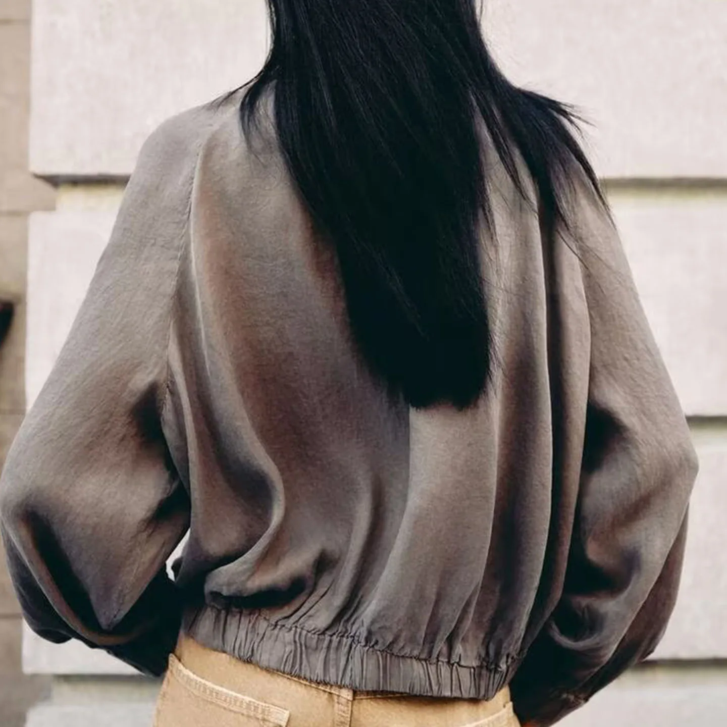 

Women's Pilot Jaet Coat Drapey Sle Casual Faion Autumn New Arrival Z Stand Fit Zipper Closure Other Material