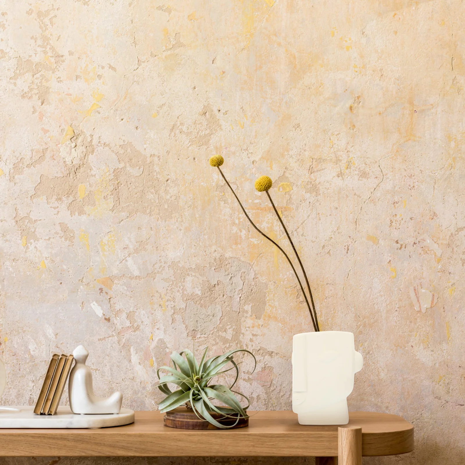 

Human Face Ceramic Vase Abstract Flower Display Holder Decorative Dried Flower Ornament Ceramic Human Face Vase