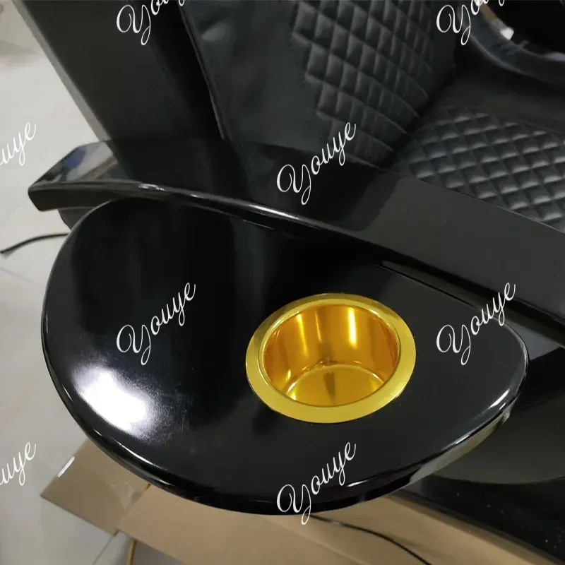 Cadeiras luxuosas de couro pu preto para pedicure, 4 conjuntos, massagem, salão de beleza, sem encanamento, cadeira de pedicure, salão de beleza, móveis