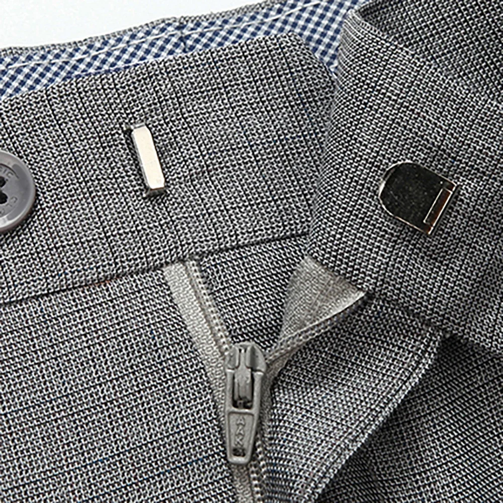 حجم كبير 29-56 صيف 2023 بدلة سوداء مقاومة للتجاعيد السراويل ملابس رجالي فضفاض مزدوج مطوي الكلاسيكية سروال فستان بنطلون