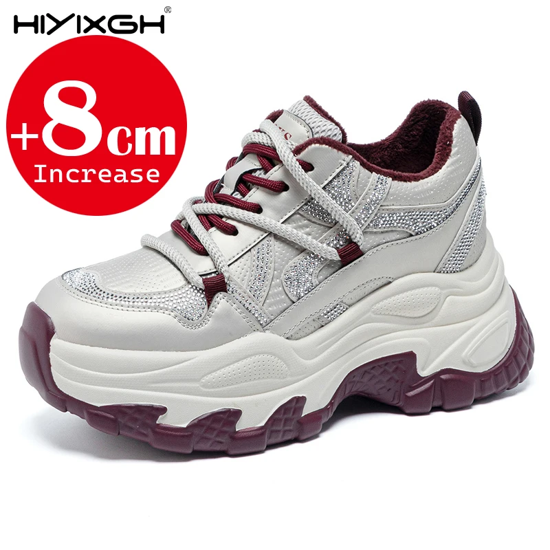 

New 8cm thick sneakers, suitable for women, comfortable and light casual shoes, fashionable thick-soled sneakers for daily wear