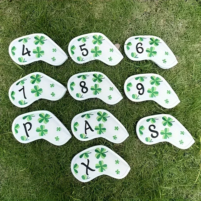 10pcs Lucky Clover Golf Iron Head Covers