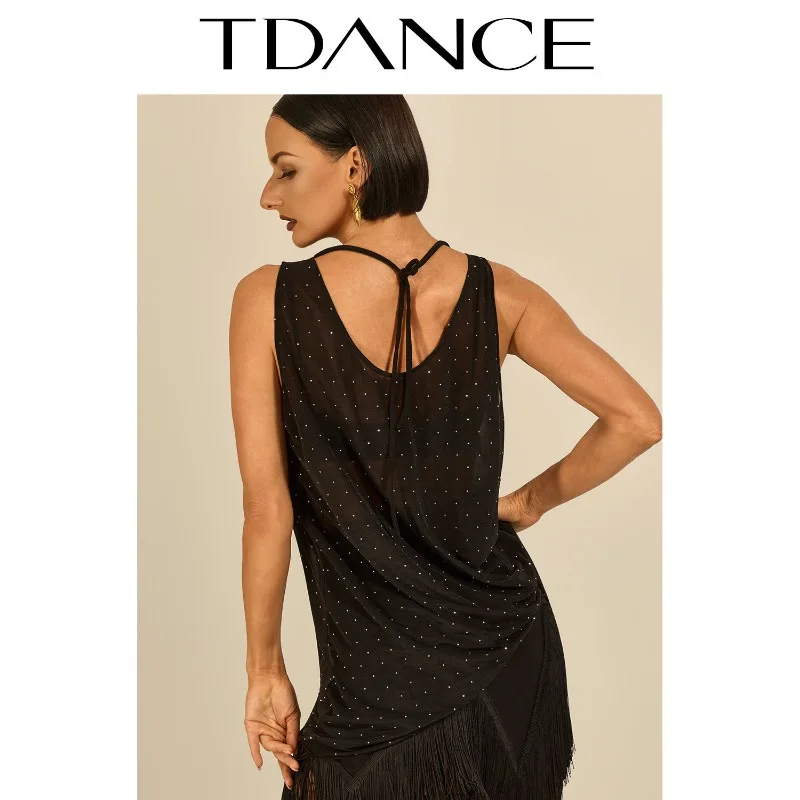 Customized TDANCE Moder Latin Dance Dress [Front and Back Two Wear Outer Style] Classroom Training Teacher Matching GL-284
