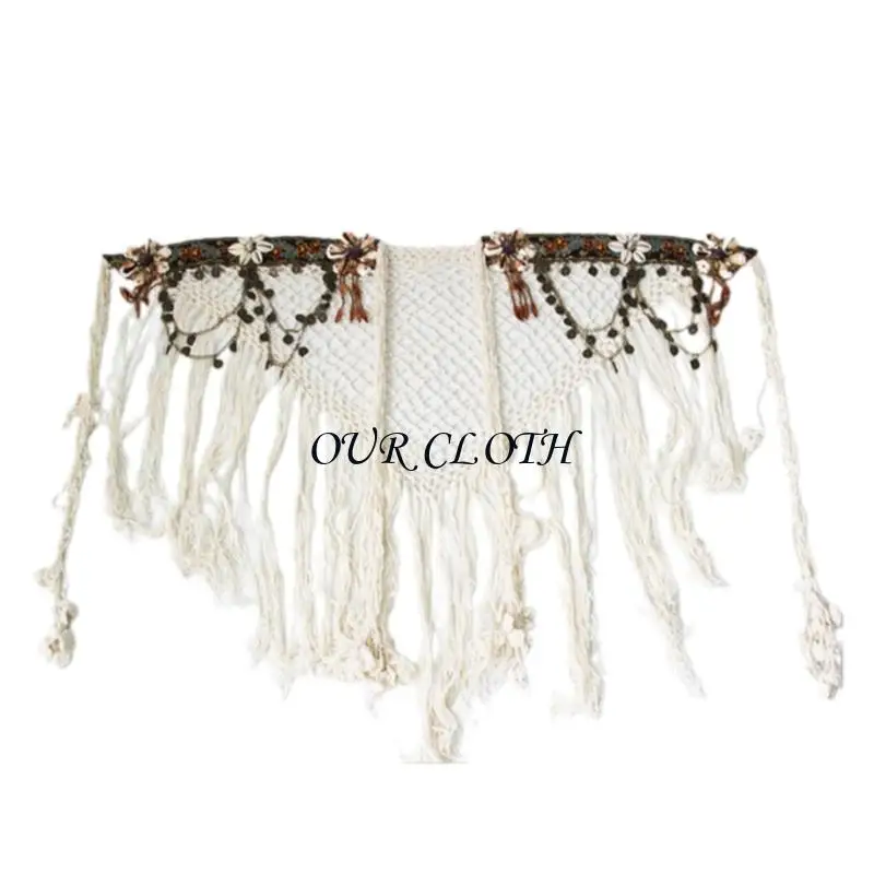 

Belly Dance Scarf Long Tassels Bellydance Hip Scarf Skirt for Women Dancing Y1AC