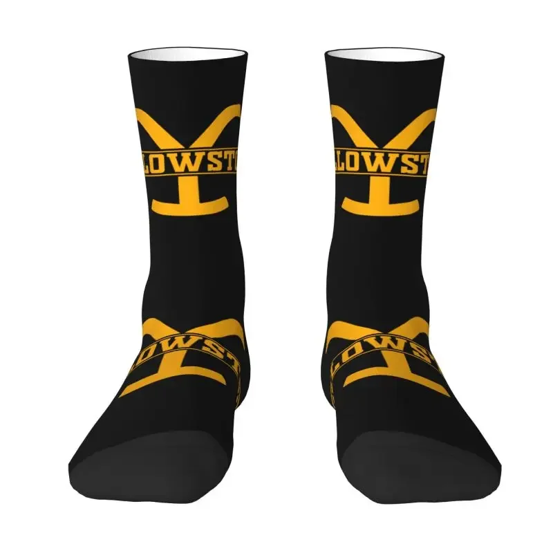 Kawaii Yellowstone Socks Women Men Warm 3D Printing Dutton Ranch Sports Football Crew Socks