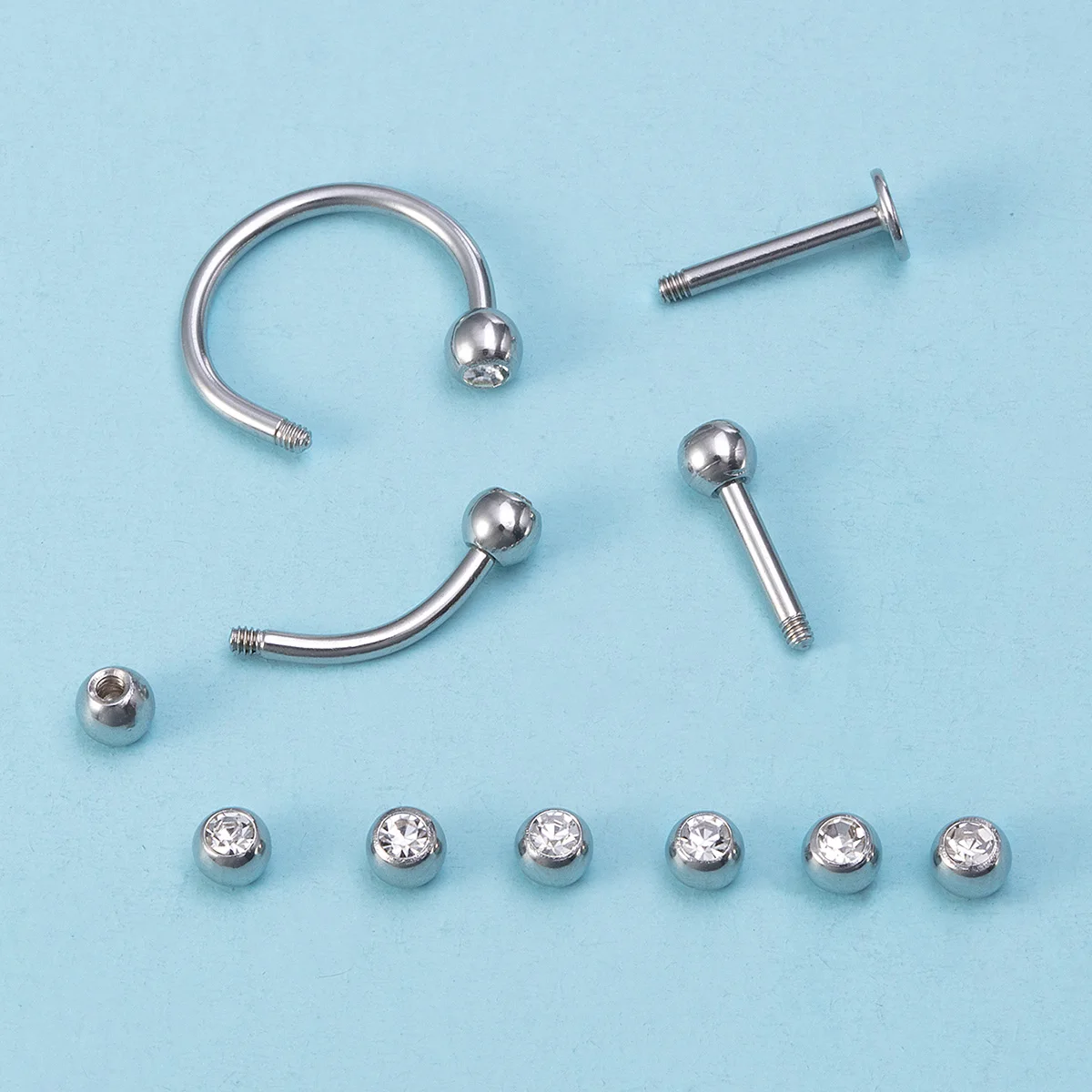 11pcs Balls Beads Holder Pick-up Tool Prong Tweezers Catcher Grabbers Stainless Steel Thread Piercing Body Jewelry Making Tools