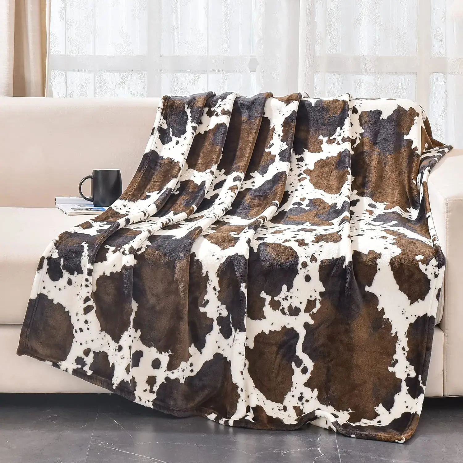 

Cow printed blanket, adult and children's gift blanket,comfortable and soft flannel blanket,Mother's Day Christmas birthday gift