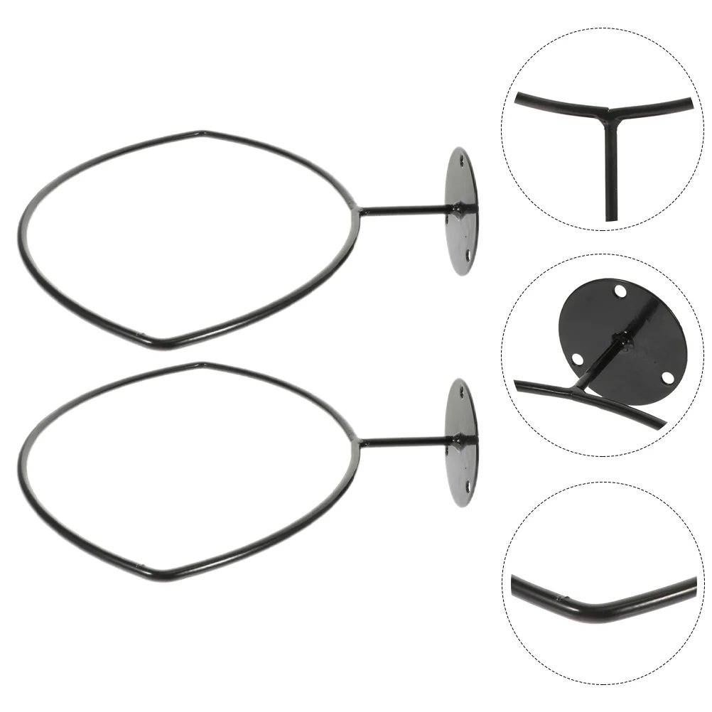 

2 Pcs Football Stand Rugby Iron Volleyball Holder Coat Hanger Holders Wall Rack Fitness Balls Bracket