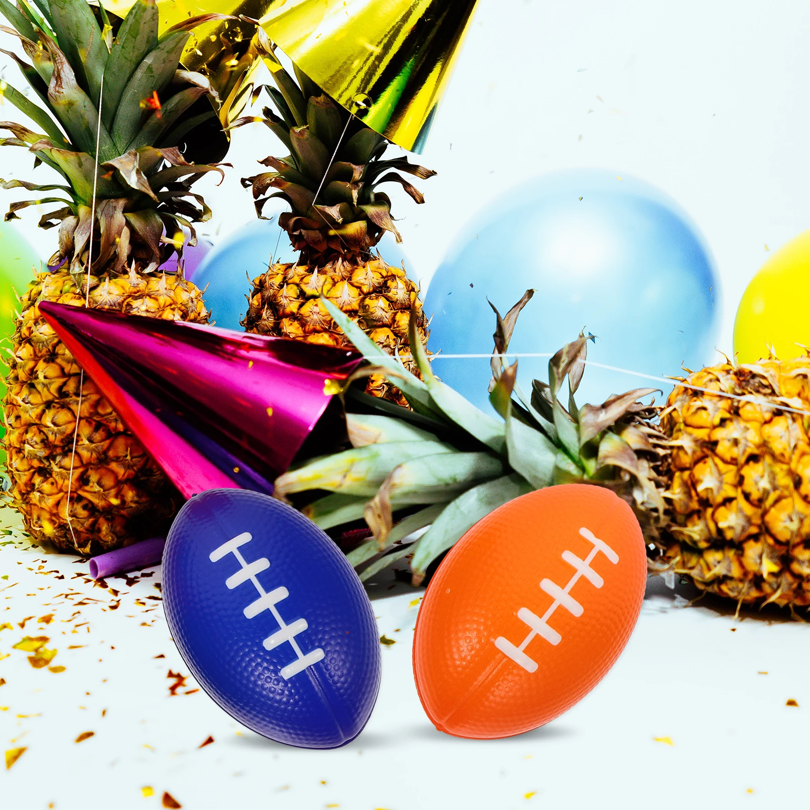 6 pçs mini rugby bolas de futebol material do plutônio brinquedos compactos leves tamanho pequeno decorações festa reuniões suprimentos