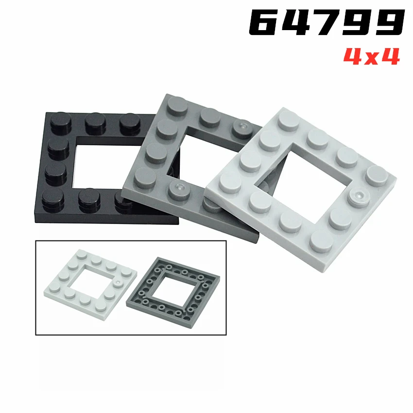 Rainbow Pig MOC Particles 64799 Plate Modified 4x4 with 2x2 Open Center Building Blocks DIY Compatible Assembles Tech Toys Gift