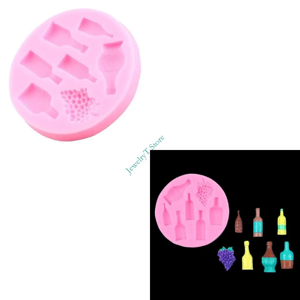 

LX9D Wine Bottle Silicone Candy Mold Set Heat Resistant Materials For Easy Dessert Making Creative Kitchen Essential