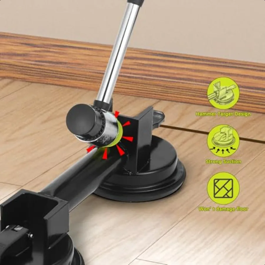 New Floor Gap Fixer Tool Includes Enhanced Suction Cup with Hammer Target and Rubber Mallet for Laminate Floor Gap Repair